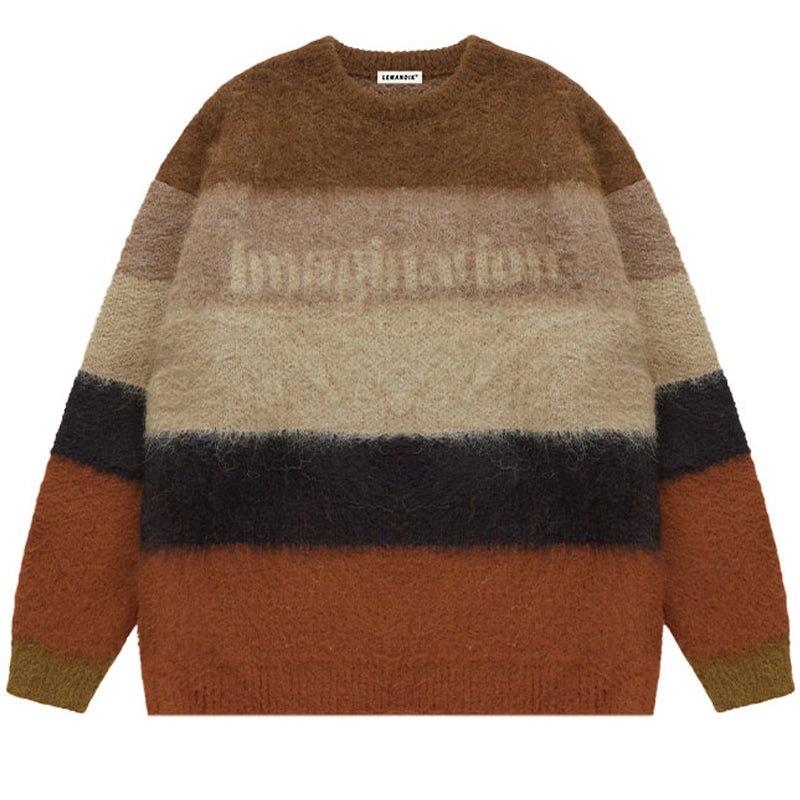 oversize striped knit sweater