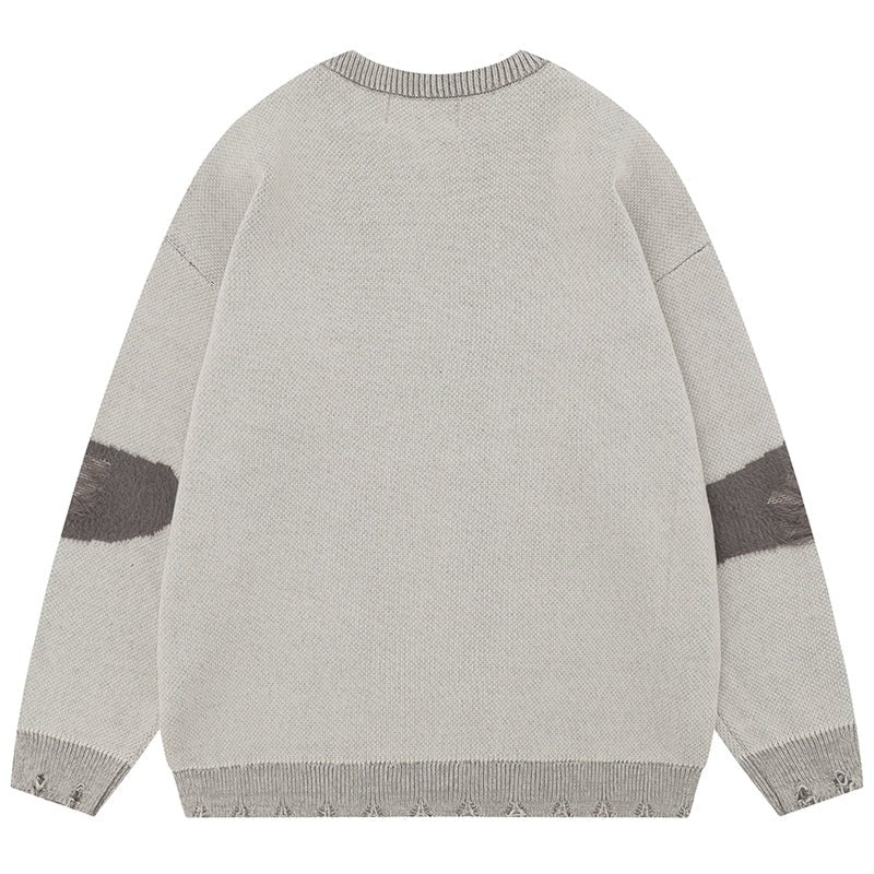 contrast color sweater