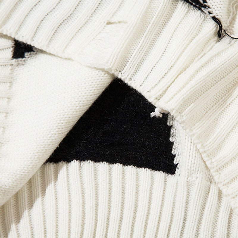 stitching knit sweater