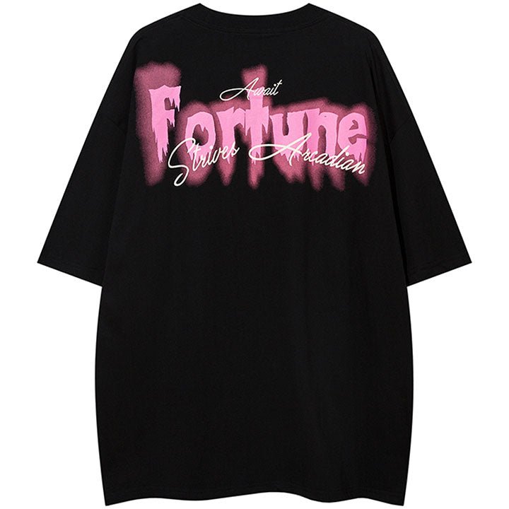 Letter "Fortune" print T-shirt