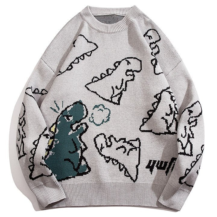 full dinosaur pattern sweater