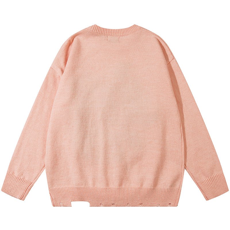 pink knit sweater