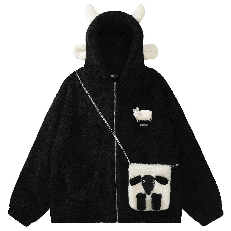 black sheep ears sherpa jacket