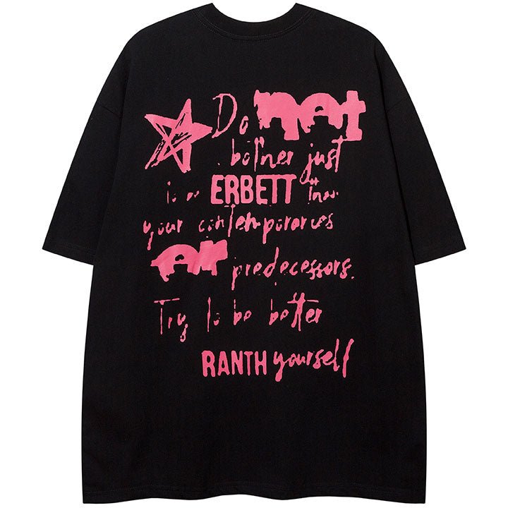 dark style t-shirt with spider and letter