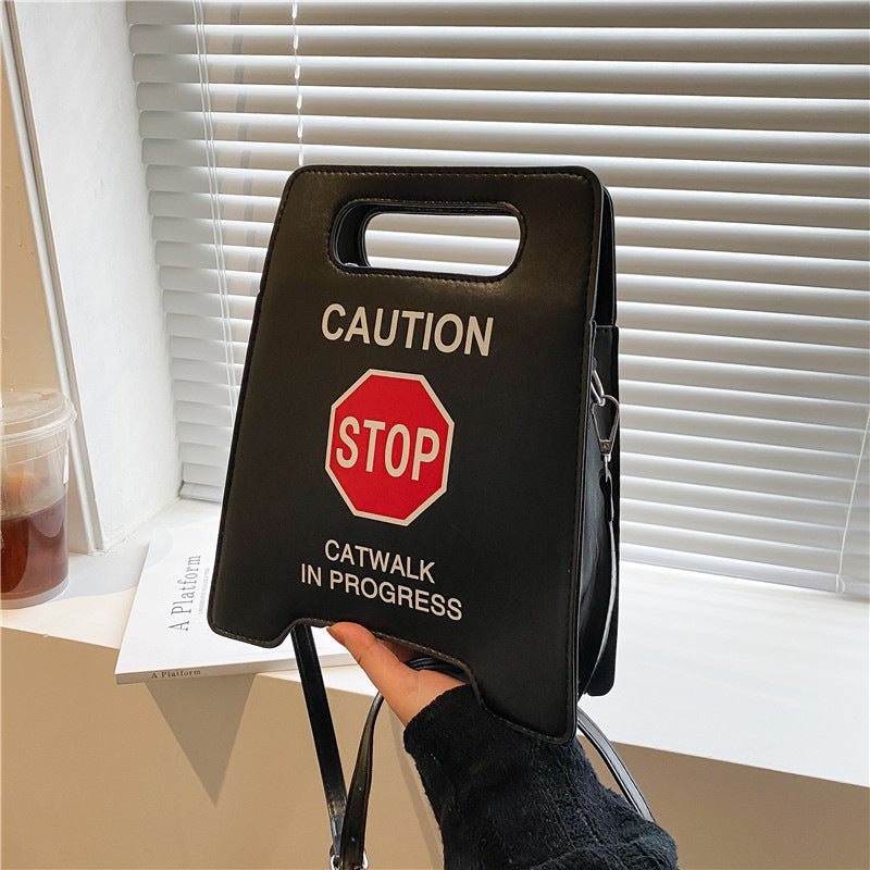STOP and caution shoulder bag