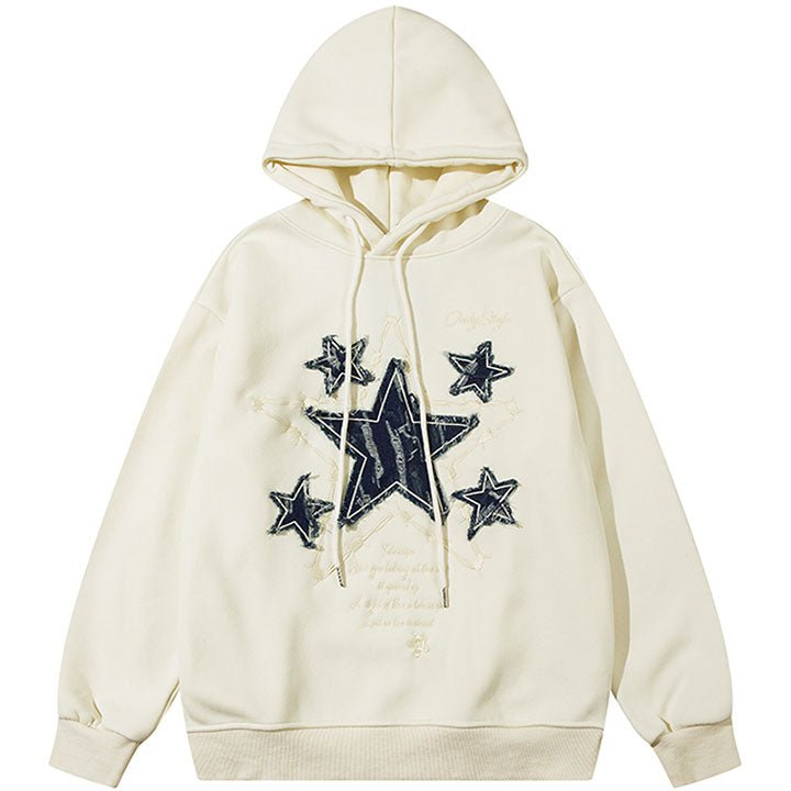 star and letter pattern hoodie