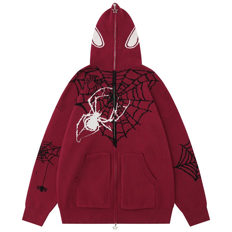 y2k spider web sweater