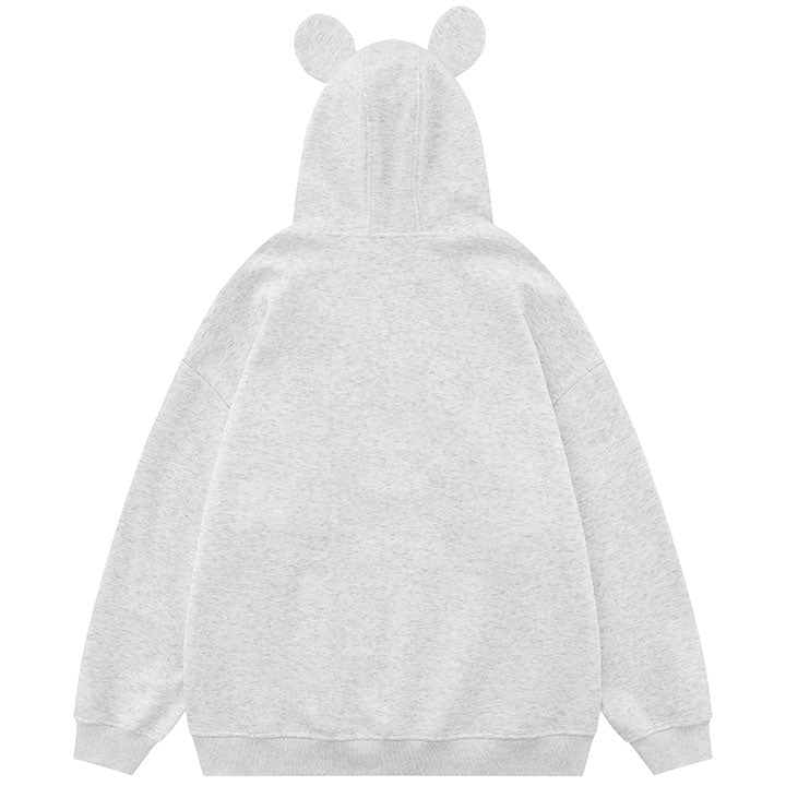flocked mouse pattern hoodie
