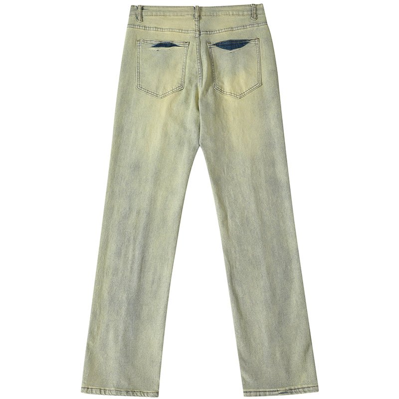 high street jeans with zipper cuff