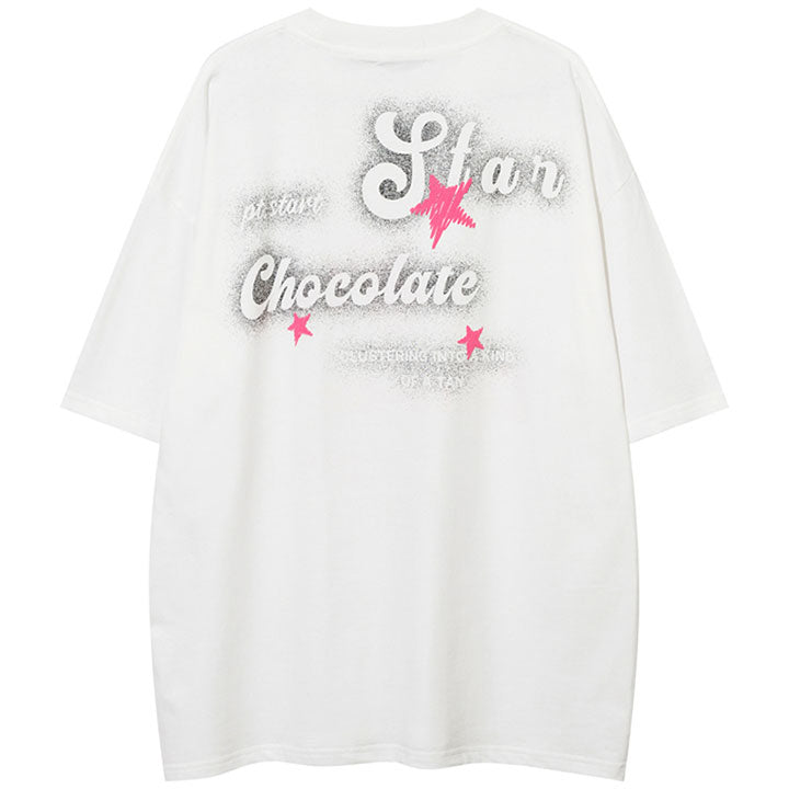 star and letter patch T-shirt