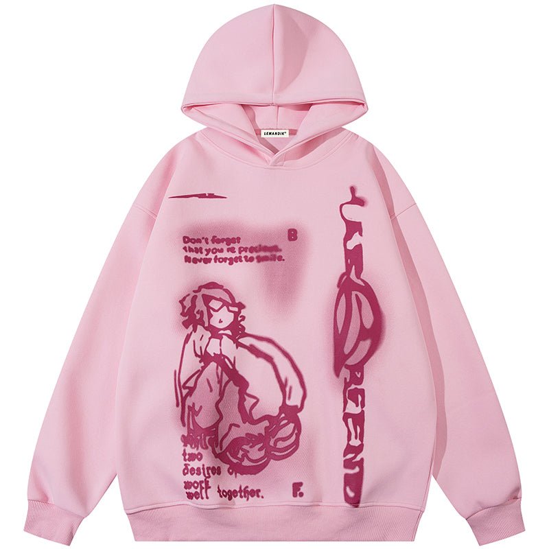 Pink graphic hoodie